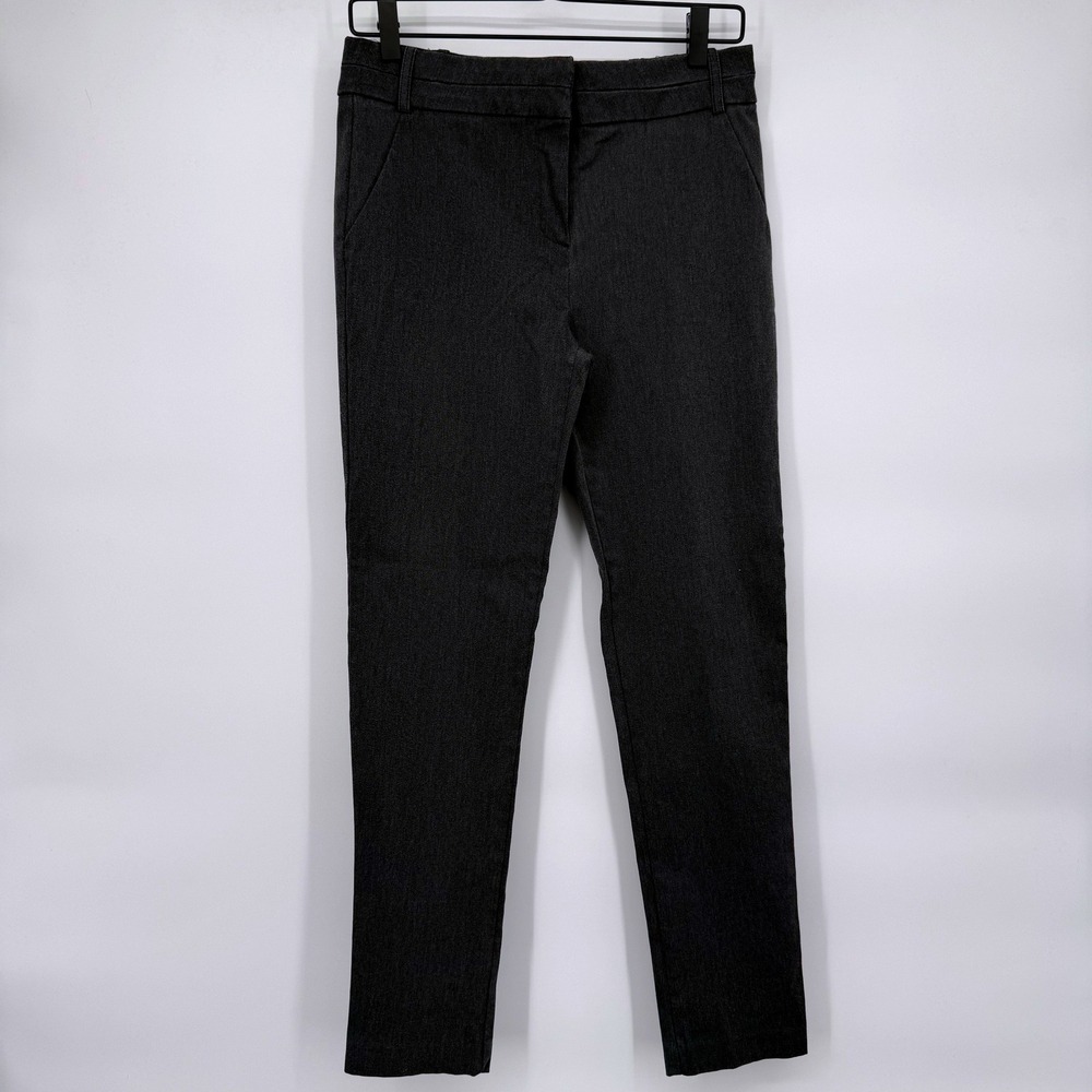 Have Dress Pants Womens Large Dark Gray Heathered Slim Leg Career Trousers